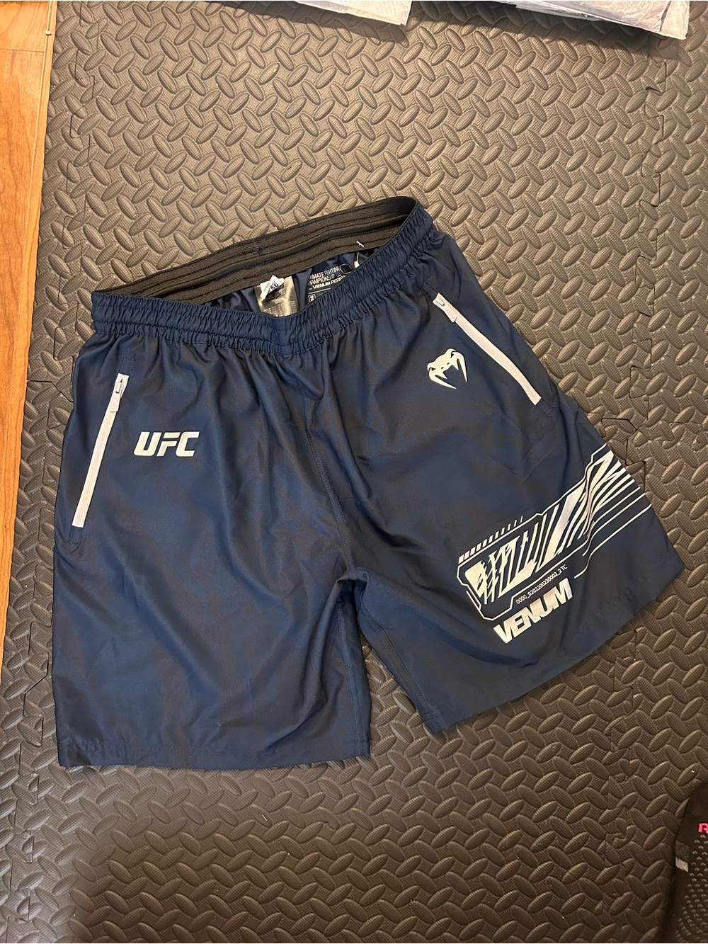 Venum Men's Navy Athletic Training Shorts with UFC Logo